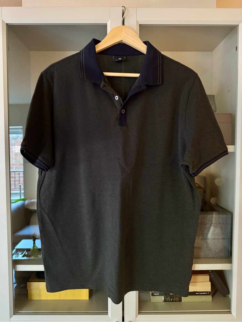 PS Paul Smith Navy Summer-weight Knit Polo Shirt